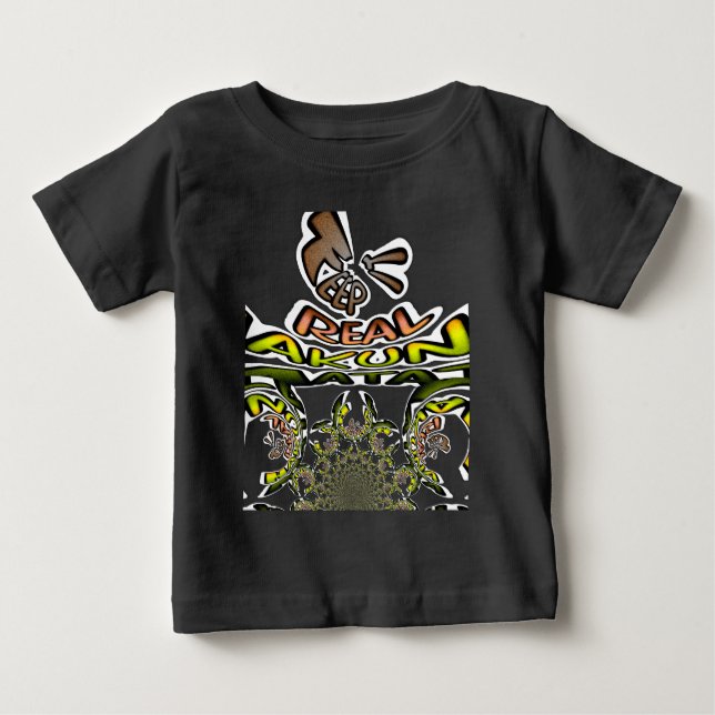 Camiseta De Bebé Manténgalo Real: Impresión/Gráfico de arte Kaleido (Anverso)