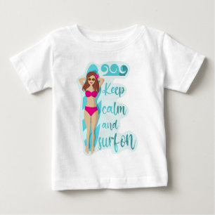 Camiseta De Bebé Manténgase tranquilo y navegue en el chica de la m
