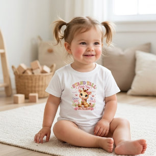 Camiseta De Bebé Mantente Erguida Pequeña Jirafa Cuca Floral Infant