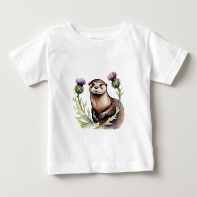 Camiseta De Bebé Mantequilla de acuarela y fragmentos (Anverso)