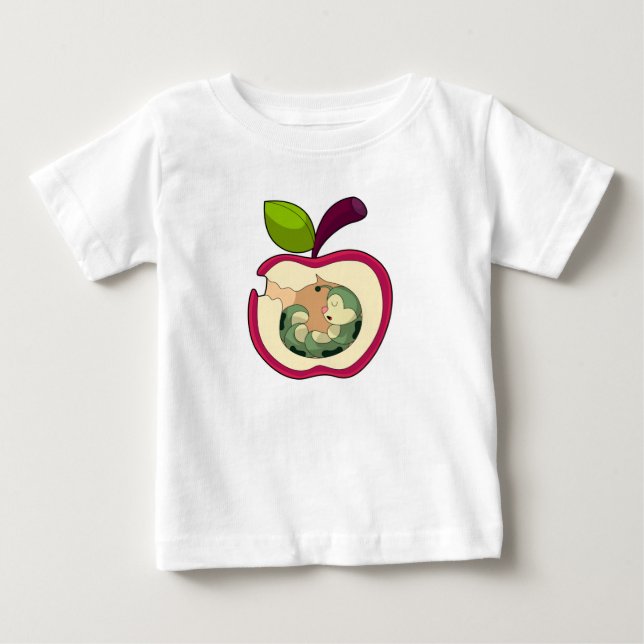Camiseta De Bebé Manzana de orugas (Anverso)
