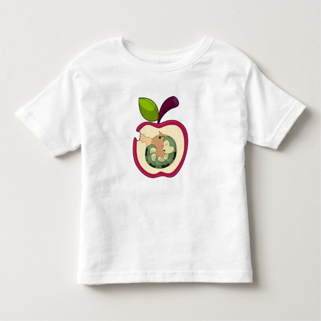 Camiseta De Bebé Manzana de orugas (Anverso)