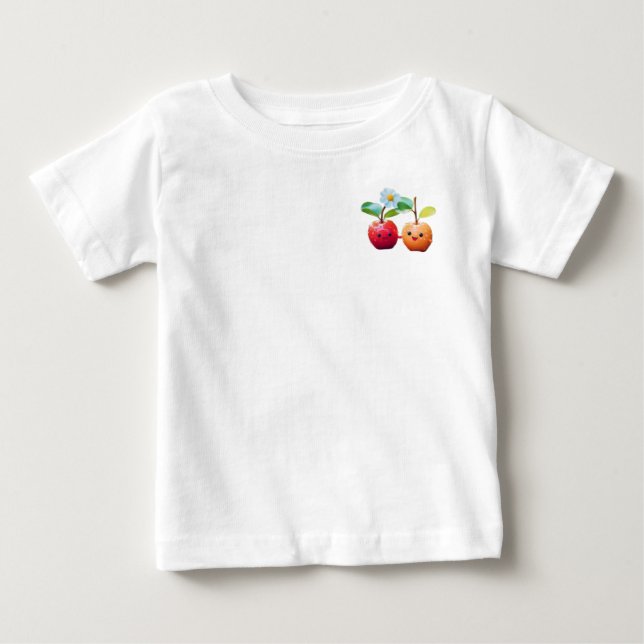 Camiseta De Bebé manzana gemela (Anverso)