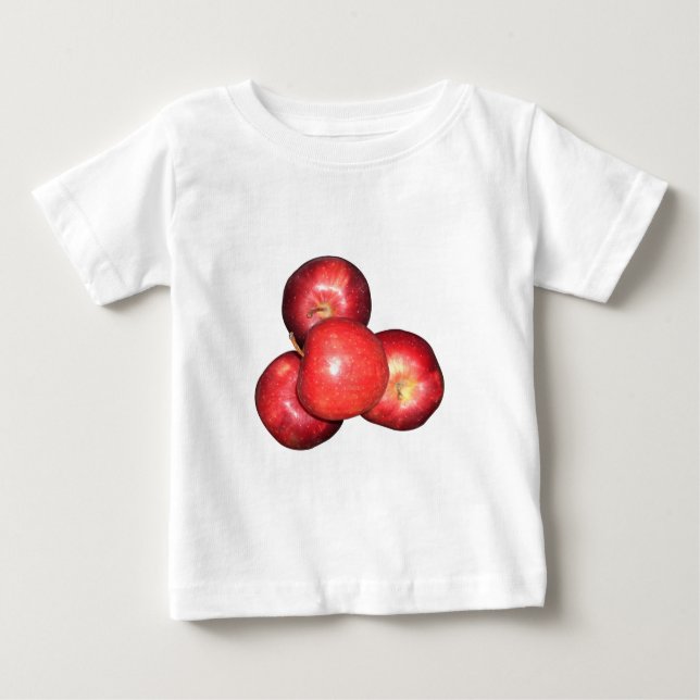 Camiseta De Bebé Manzanas rojas dulces y cristales - Impresión de f (Anverso)