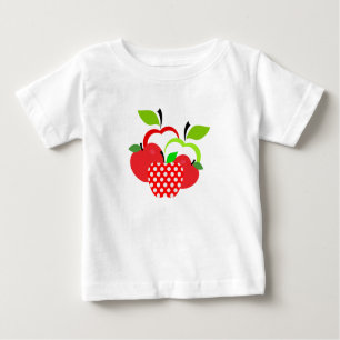 Camiseta De Bebé Manzanas rojas y verdes