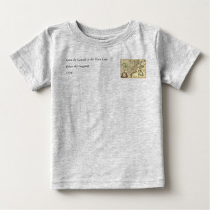 Camiseta De Bebé Mapa 1778 de Canadá y de los Estados Unidos
