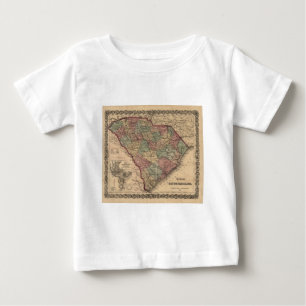 Camiseta De Bebé Mapa 1865 de Carolina del Sur