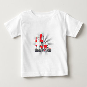 Camiseta De Bebé Mapa 2,0 de la bandera de Dinamarca