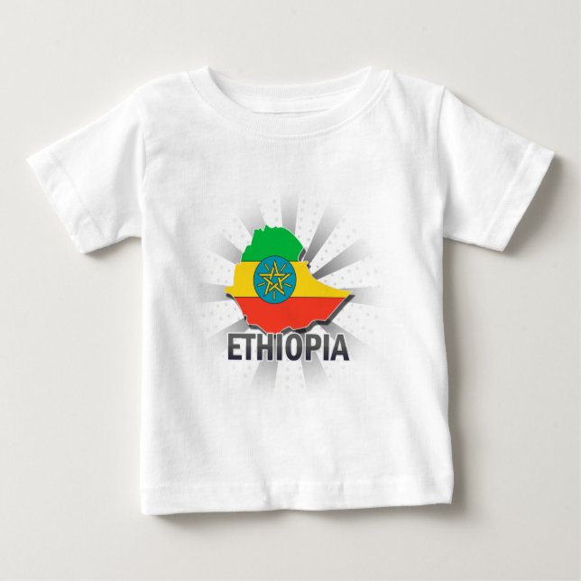 Camiseta De Bebé Mapa 2,0 de la bandera de Etiopía (Anverso)