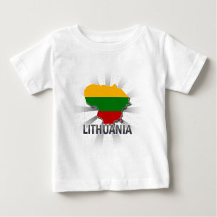 Camiseta De Bebé Mapa 2,0 de la bandera de Lituania