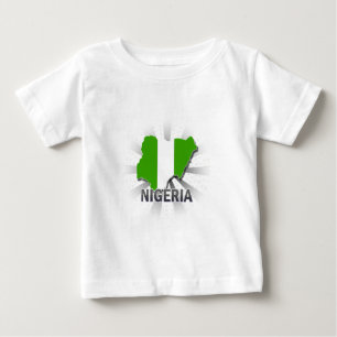 Camiseta De Bebé Mapa 2,0 de la bandera de Nigeria
