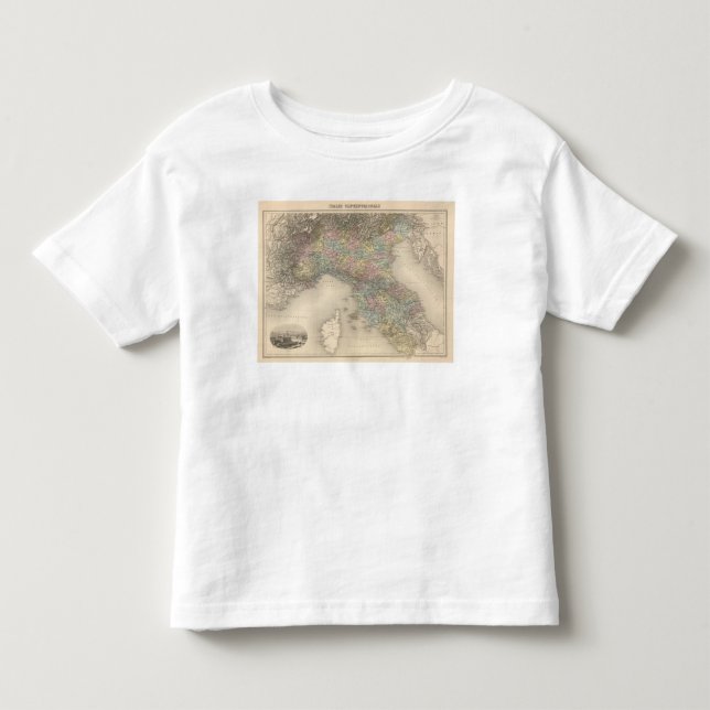 Camiseta De Bebé Mapa 2 de Italia (Anverso)