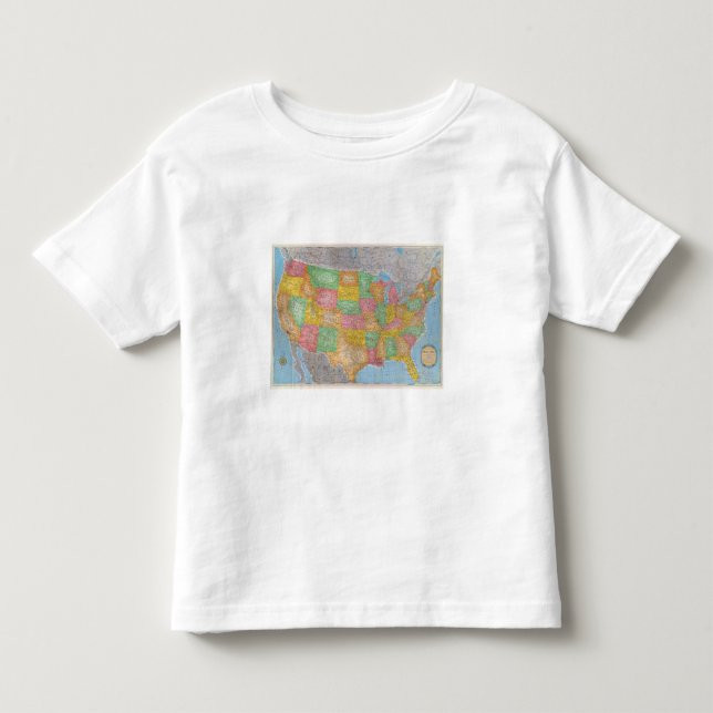 Camiseta De Bebé Mapa 3 de Estados Unidos (Anverso)