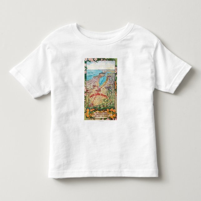 Camiseta De Bebé Mapa aéreo del condado de Santa Clara (Anverso)