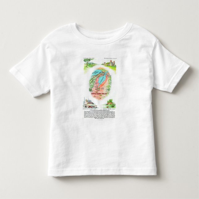 Camiseta De Bebé Mapa aéreo del condado de Santa Clara con los (Anverso)