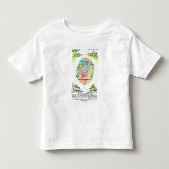 Camiseta De Bebé Mapa aéreo del condado de Santa Clara con los (Anverso)