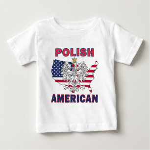 Camiseta De Bebé Mapa americano de Polonia