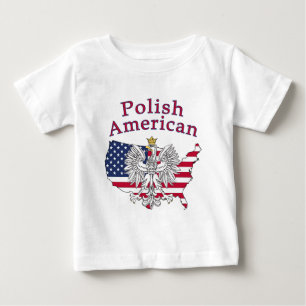 Camiseta De Bebé Mapa americano de Polonia