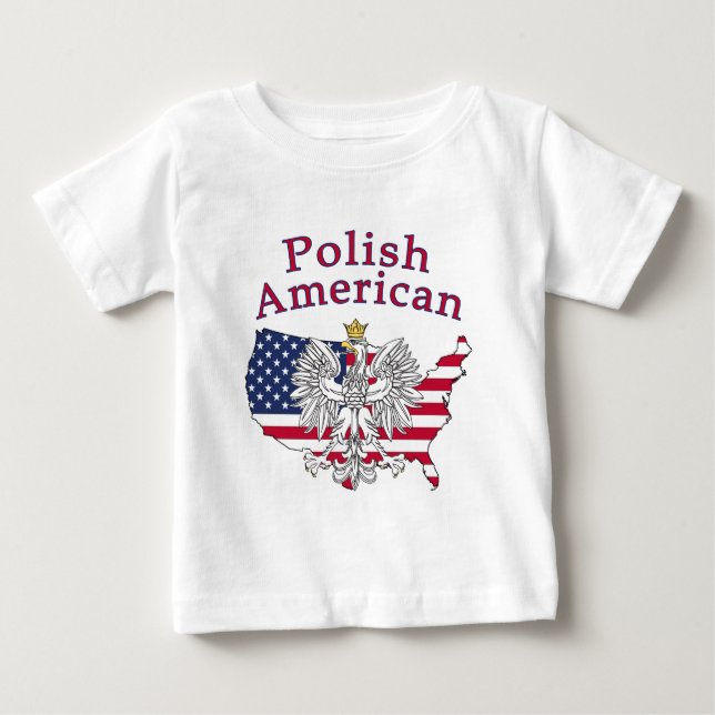 Camiseta De Bebé Mapa americano de Polonia (Anverso)
