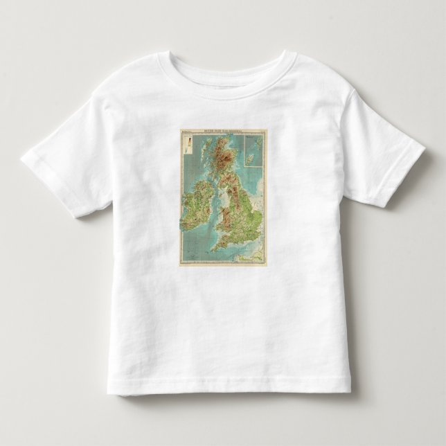 Camiseta De Bebé Mapa bathyorographical de las islas británicas (Anverso)