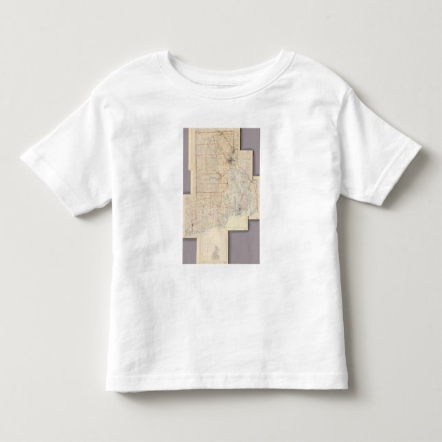 Camiseta De Bebé Mapa compuesto de Rhode Island (Anverso)