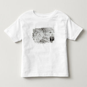 Camiseta De Bebé Mapa de América y de las direcciones a China