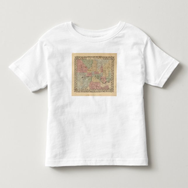 Camiseta De Bebé Mapa de Baltimore de Mitchell (Anverso)