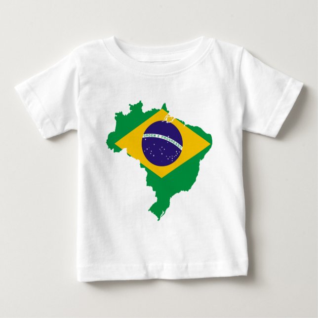 Camiseta De Bebé mapa de bandera de brasil (Anverso)