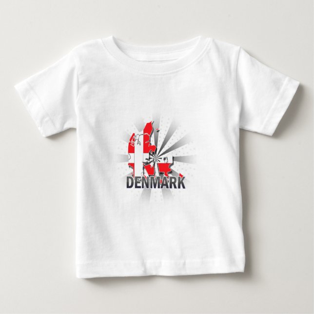 Camiseta De Bebé Mapa de bandera de Dinamarca 2.0 (Anverso)