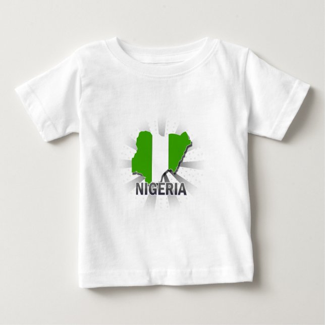 Camiseta De Bebé Mapa de bandera de Nigeria 2.0 (Anverso)