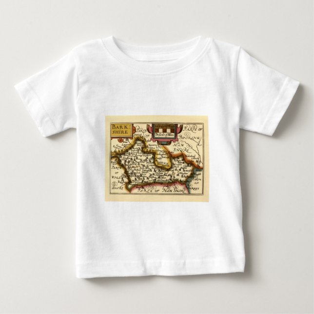 Camiseta De Bebé Mapa de "Barkshire" el condado de Berkshire, (Anverso)