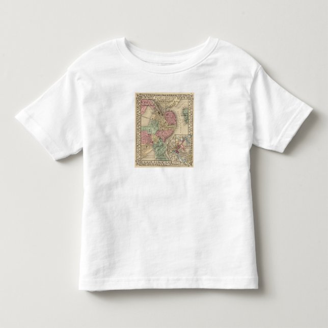 Camiseta De Bebé Mapa de Boston de Mitchell (Anverso)