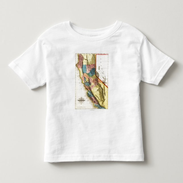 Camiseta De Bebé Mapa de CaliforniaPanoramic (Anverso)