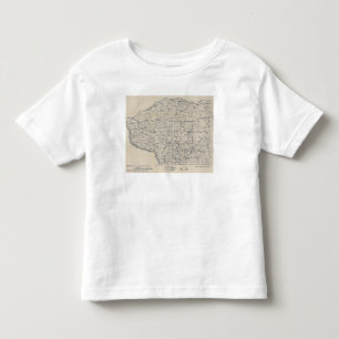Camiseta De Bebé Mapa de camino de la bicicleta de Wisconsin 8