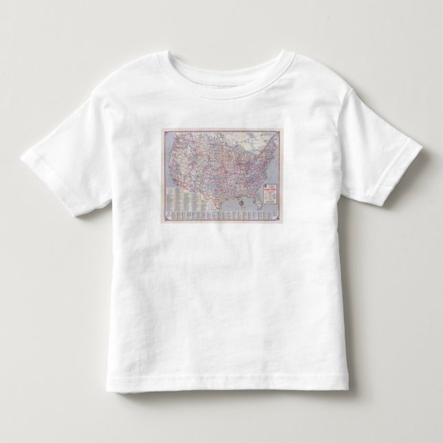 Camiseta De Bebé Mapa de camino Estados Unidos (Anverso)