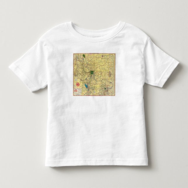 Camiseta De Bebé Mapa de camino Idaho, Mont, mapa de Wyo (Anverso)
