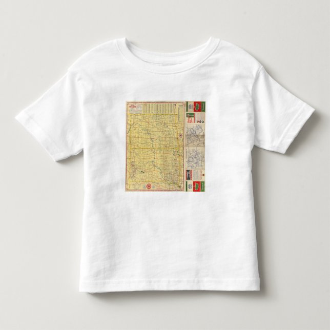 Camiseta De Bebé Mapa de camino N y S Dakota (Anverso)