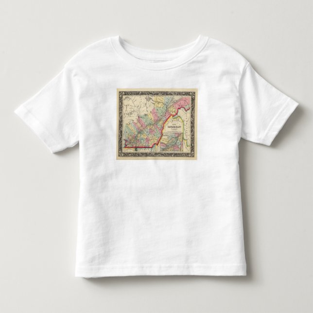 Camiseta De Bebé Mapa de Canadá del este en condados (Anverso)