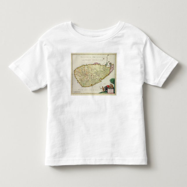 Camiseta De Bebé Mapa de Ceilán según Nicolás Visscher (Anverso)