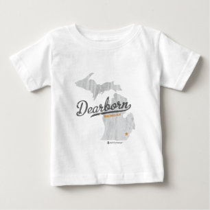 Camiseta De Bebé Mapa de Dearborn Michigan