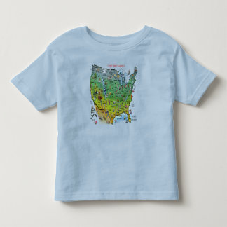 Camiseta De Bebé Mapa de dibujos animados de EE. UU.