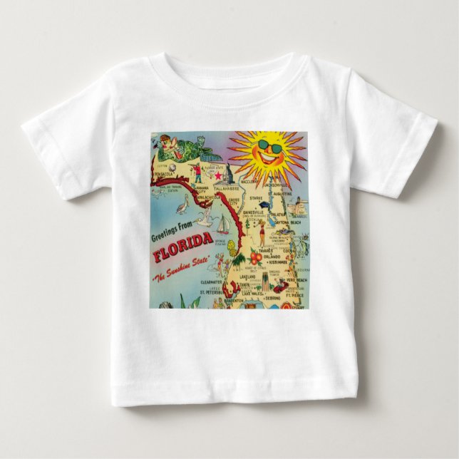 Camiseta De Bebé Mapa de Florida (Anverso)