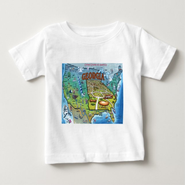 Camiseta De Bebé Mapa de Georgia USA (Anverso)