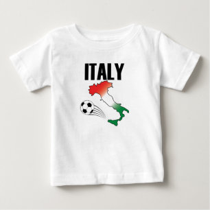Camiseta De Bebé Mapa de hinchas de fútbol de Italia Bola de futbol