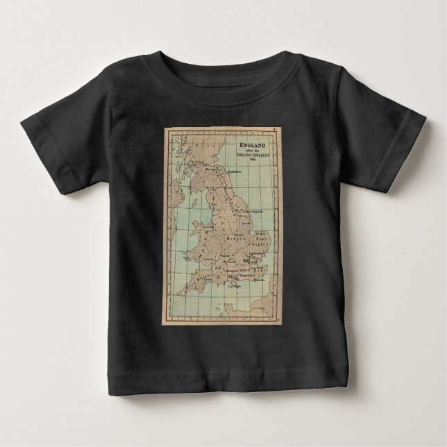 Camiseta De Bebé Mapa de Inglaterra antigua (Anverso)