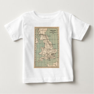Camiseta De Bebé Mapa de Inglaterra antigua
