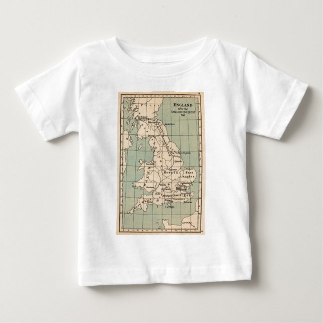Camiseta De Bebé Mapa de Inglaterra antigua (Anverso)