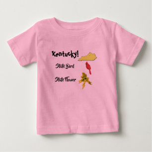 Camiseta De Bebé Mapa de Kentucky Ave Estatal y Flor