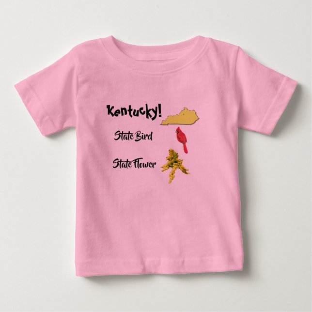 Camiseta De Bebé Mapa de Kentucky Ave Estatal y Flor (Anverso)