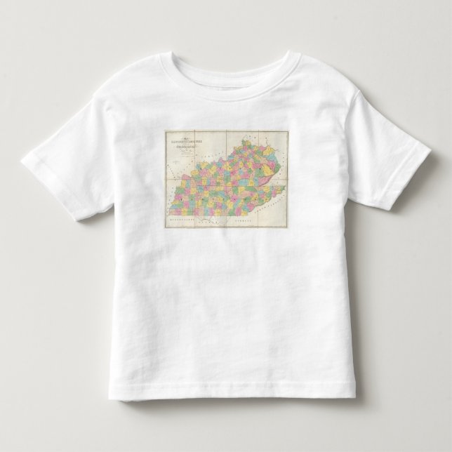 Camiseta De Bebé Mapa de Kentucky y de Tennessee (Anverso)